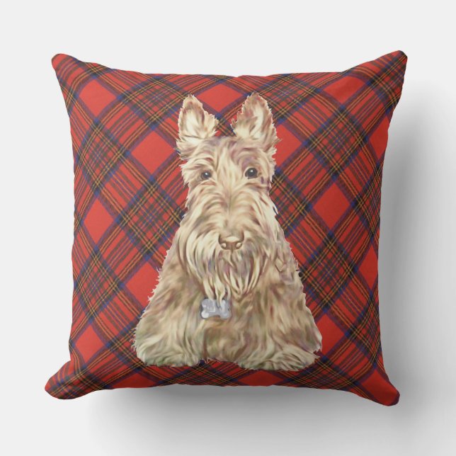 Almofada Hepburn Tartan Scottie (Frente)