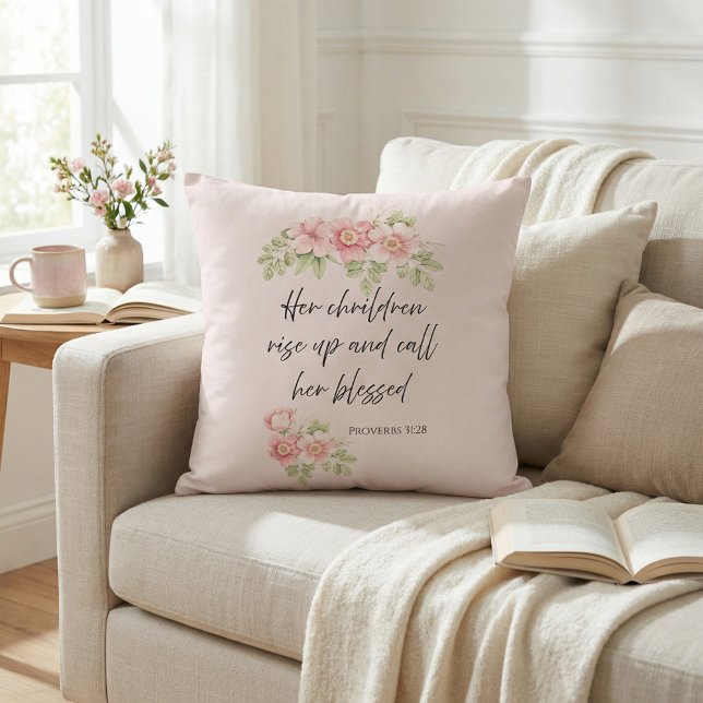 Almofada Her children rise up and call her blessed  (Criador carregado)