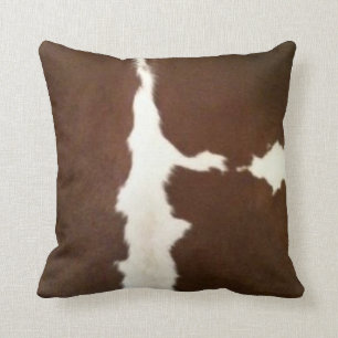 Almofada Hereford Brown e lance branco do couro do falso