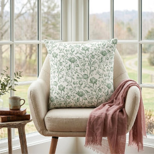 Almofada Heritage Luxo Sage Francês Toile Artisan Chalé