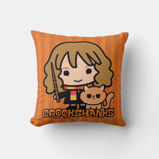 Almofada Hermione e Crookshanks de desenho animado (Frente)