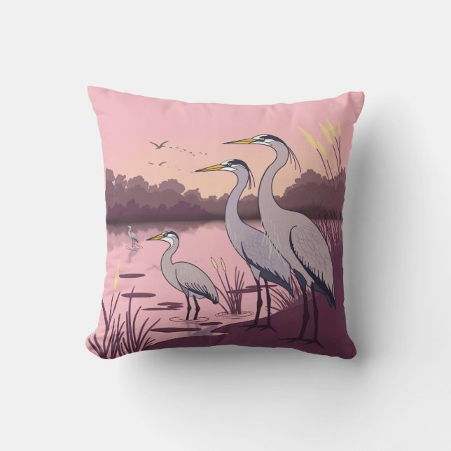 Almofada Herons by the Lake (Frente)