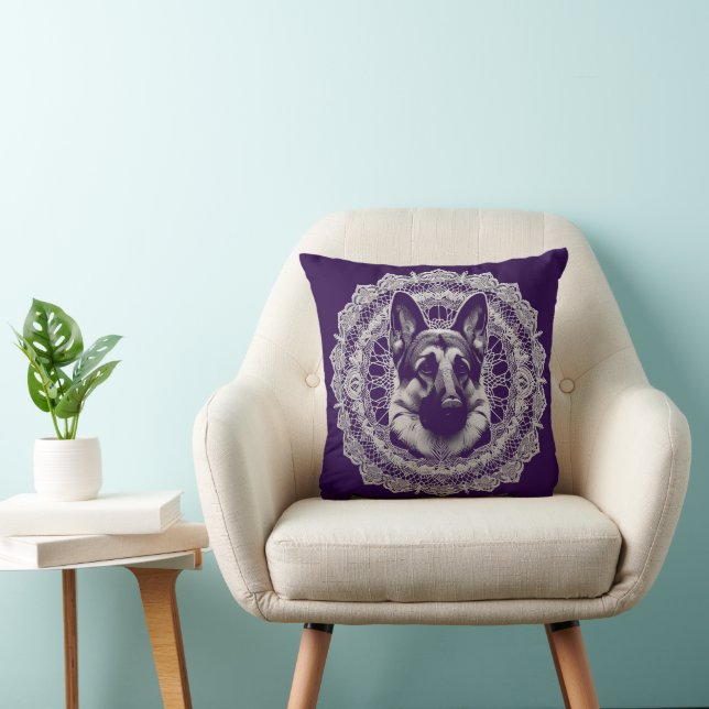 Almofada Herzenswärme im Design Schäferhund und Gedicht (Cadeira)