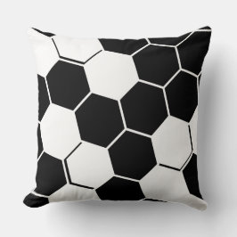 Almofada Hexágono Geométrico Elegante Branco e Preto