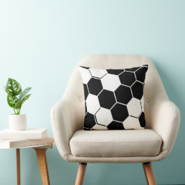 Almofada Hexágono Geométrico Elegante Branco e Preto