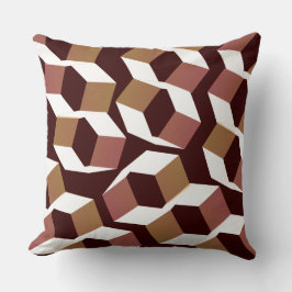 Almofada Hexágonos avermelhados estranhos sobre fundo verme