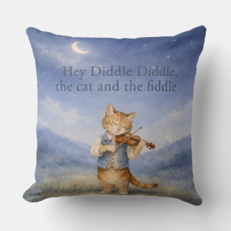 Almofada Hey Diddle Diddle Gato e Violino Livro de Berçário