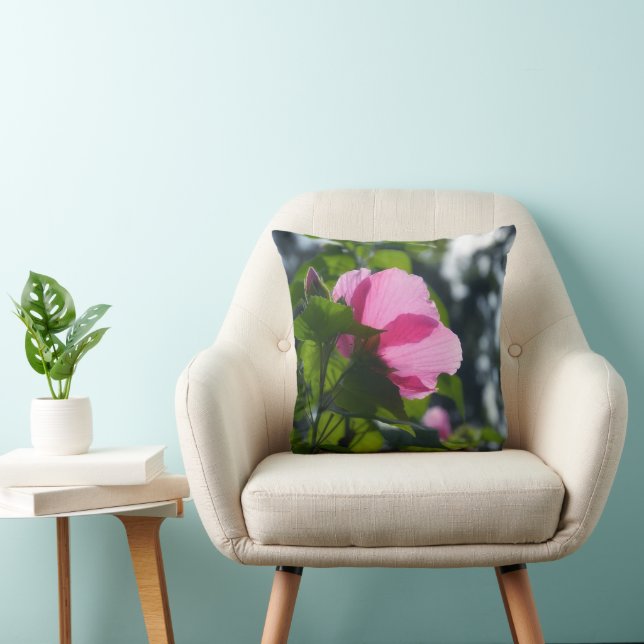 Almofada Hibisco Rosa Floral Personalizado (Cadeira)