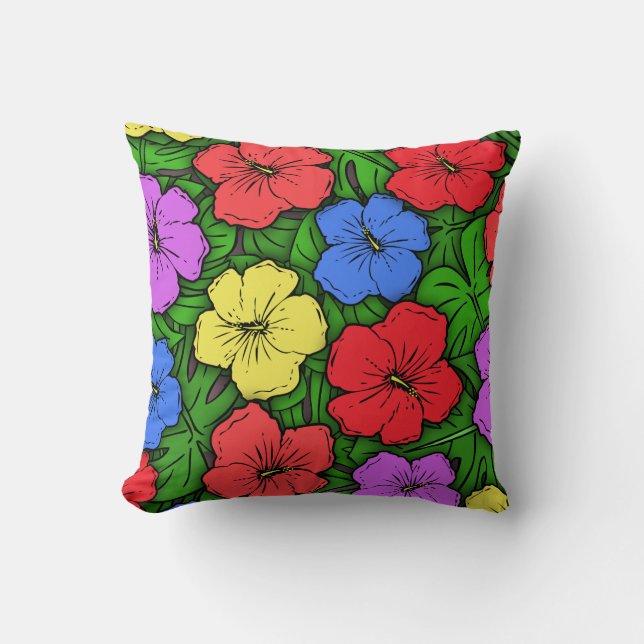Almofada Hibiscus & Monstera #4 (Frente)