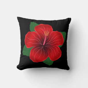 Almofada Hibiscus Travesseiro-Vermelho do lance