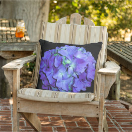 Almofada Hidríngia púrpura e lacrimal, flores azuis roxas