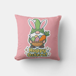 Almofada High-quality "Hoppy Easter" gnome illustration
