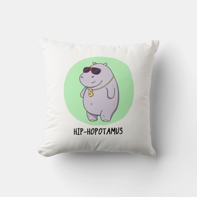 Almofada Hip-Hopotamus Funny Hippo Pun (Frente)