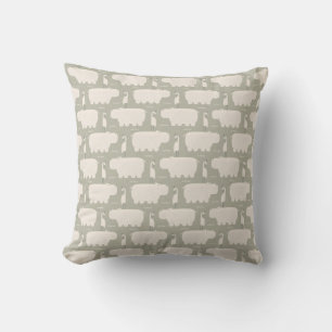 Almofada Hippo e ave - Sage green - berçário