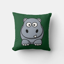 Almofada Hippo num fundo verde escuro