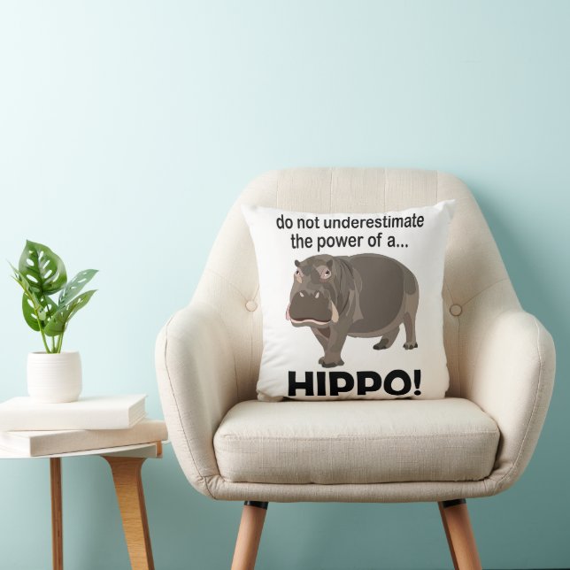 Almofada Hippopotamus Animal Funny Hippo (Cadeira)