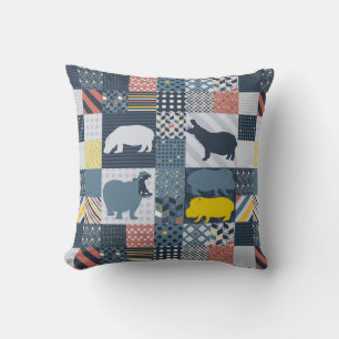 Almofada Hippos Faux-Quilted