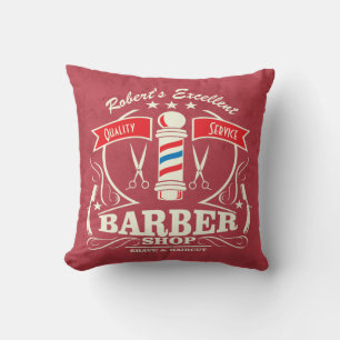 Almofada Hipster Barber de Barber - Lista Vermelha Azul
