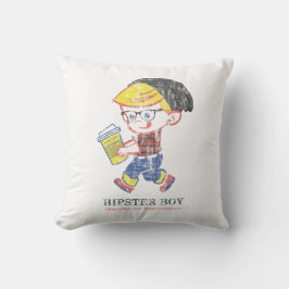 Almofada Hipster Boy angustiou a ilustração de paródia de v