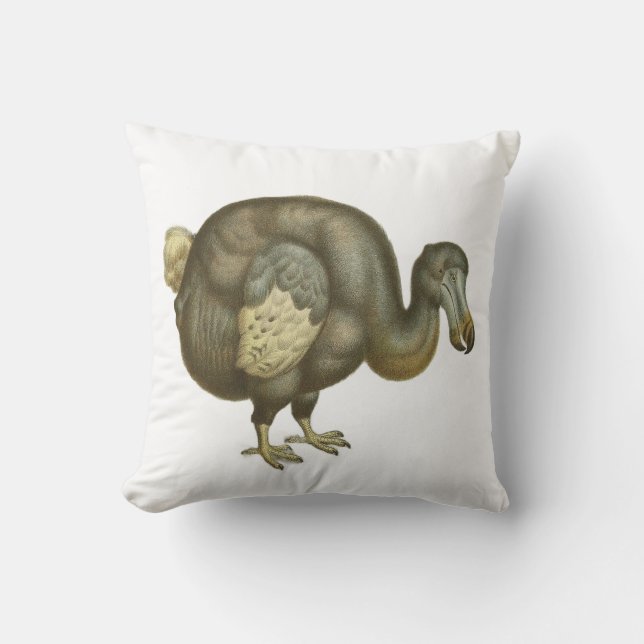 Almofada História Natural do Pássaro Dodo Antigo (Frente)