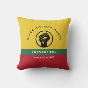 Almofada História Negra Mês Curva Texto Afro-Americano