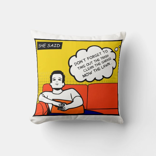 Almofada histórias em quadrinhos Geeks robustas de mel amar (Frente)