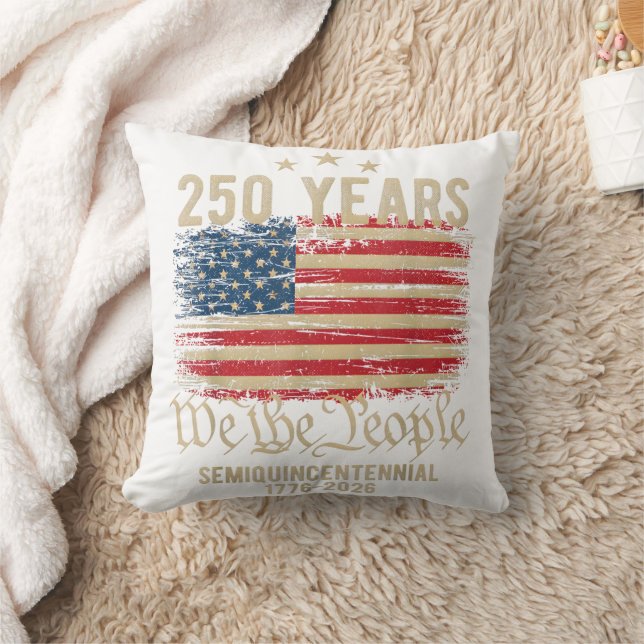 Almofada Historic 250 Years USA – We the People & Gold  (Cobertor)
