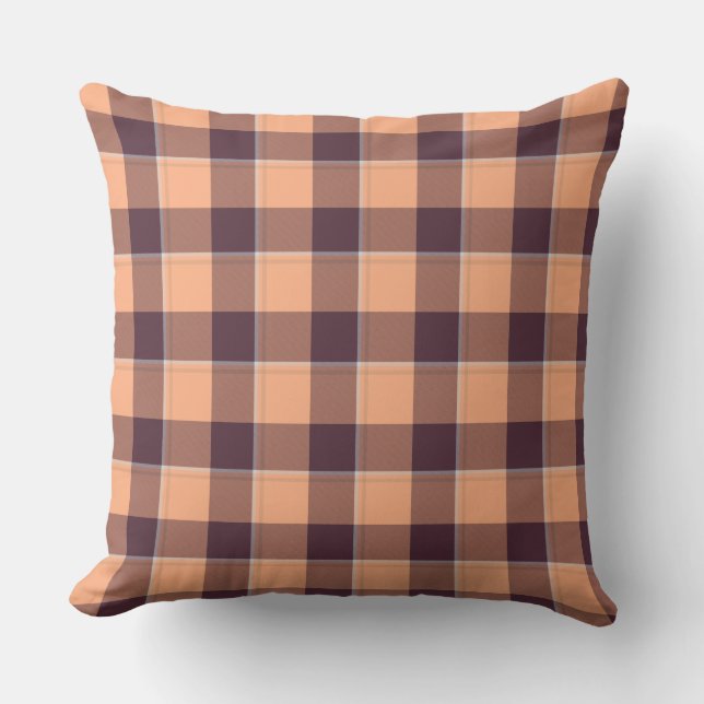 Almofada Hit Pink and Livid Brown Plaid (Frente)