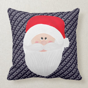 Almofada Ho Ho Red Blue Santa Claus Watercolor