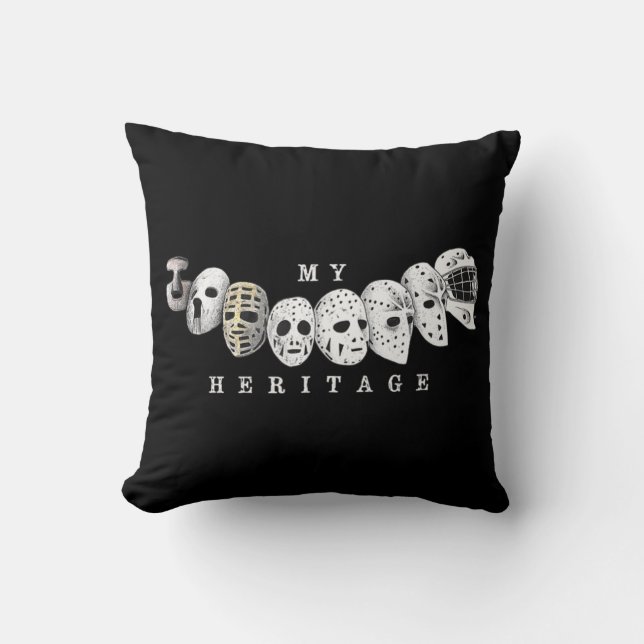 Almofada Hockey Goalie Evolution Retro Cat Olhos Herança Ma (Frente)