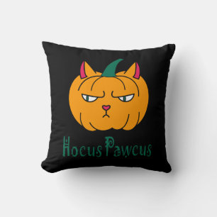 Almofada Hocus pawcus Halloween abóbora gengibre magia