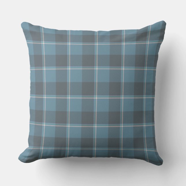 Almofada Hoki Blue and Shuttle Gray Plaid (Frente)