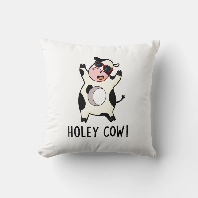 Almofada Holey Cow Funny Animal Pun (Frente)