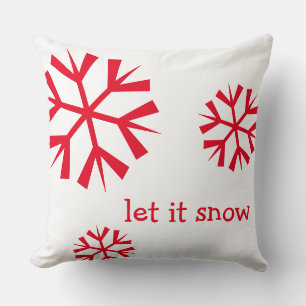 Almofada Holiday Deixe-o nevar Travesseiro floco de neve