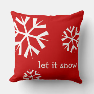 Almofada Holiday Deixe-o nevar Travesseiro floco de neve