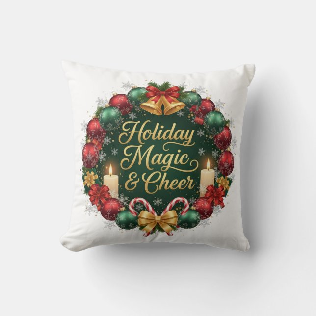 Almofada Holiday Magic & Cheer Festive Christmas  (Frente)