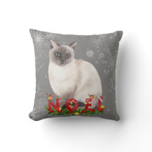 Holiday Siamese Cat Watercolor