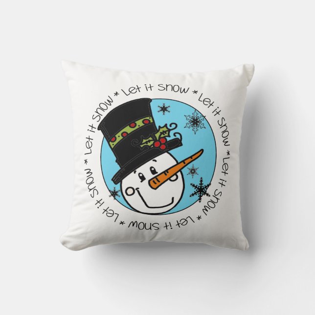 Almofada Holiday Snowman Deixa-o nevar (Frente)