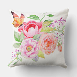 Almofada holiES - Flores de Mola de Aquarela Buquê 2