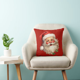 Almofada Holly Jolly Santa Claus Retro Natal