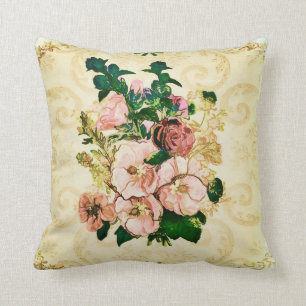 Almofada Hollyhocks do vintage