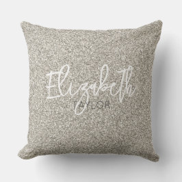 Almofada Hollywood Silver Glitter Star NAME Chic