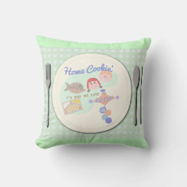 Almofada Home Cozinhar Funny Retro Comida Slogan de Mealtim