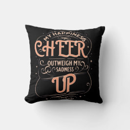 ALMOFADA HOME DECOR HAPPINESS CHEER UP THROW PILLOW 
