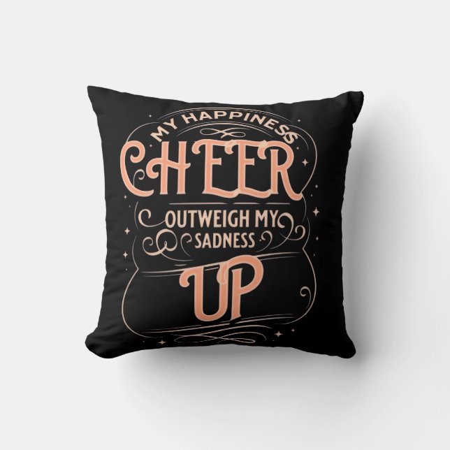 ALMOFADA HOME DECOR HAPPINESS CHEER UP THROW PILLOW  (Frente)