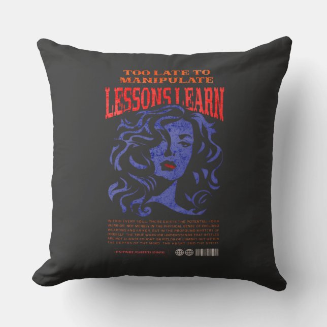 ALMOFADA HOME DECOR MANIPULATE LESSONS LEARN THROW PILLOW  (Frente)
