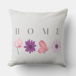 Almofada HOME Floral Borboleta com Acentos Pastel