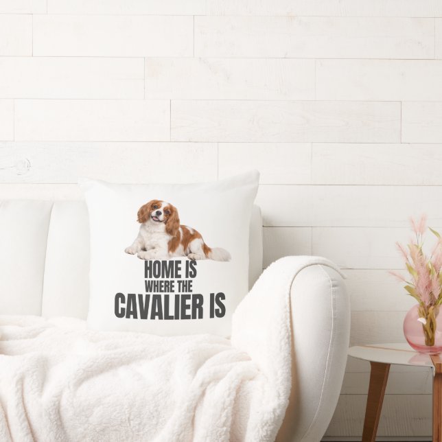 Almofada Home Is Where the Cavalier Is Throw Pillow (Sofá)