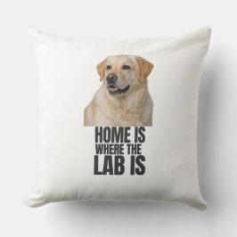 Almofada Home Is Where the Lab Is Throw Pillow