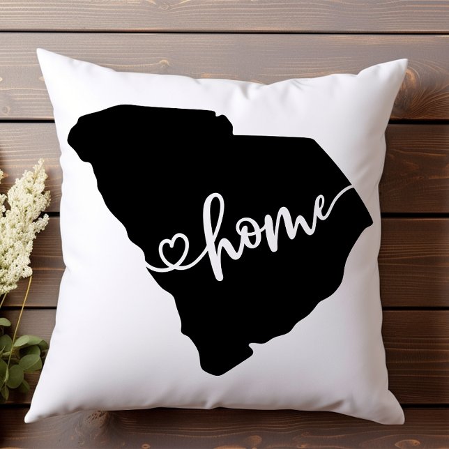 Almofada Home State Outline Heart Carolina do Sul (Criador carregado)